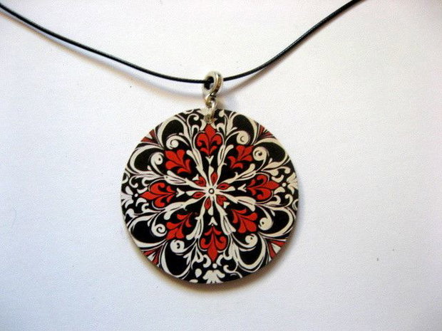 Colier lemn cu mandala 52843
