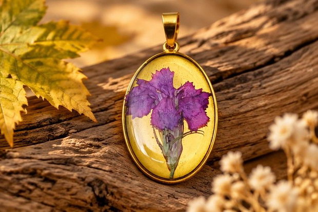 Pandantiv de toamnă cu floare violet
