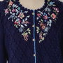 Cardigan bleumarin cu broderie manuala