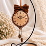 Ornament-ceas vintage - decor de Crăciun, lucrat manual, două fețe
