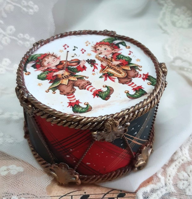 Decoratiune toba pentru bradul de Craciun - Concert de spiridusi
