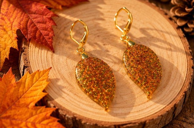 Cercei frunză, eleganți