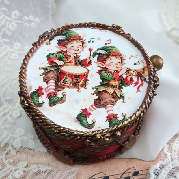 Decoratiune toba pentru bradul de Craciun - Concert de spiridusi