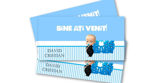 Plic bani botez băiețel Baby Boss cu biberon  personalizat