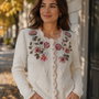 Jacheta,cardigan cu broderie organza
