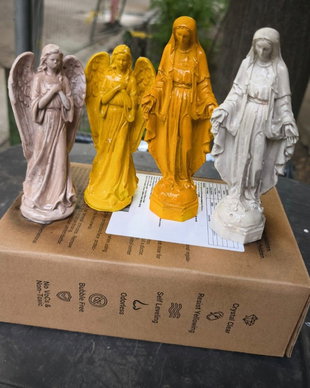 Îngeraș și Maica Domnului din ipsos  decorațiuni handmade