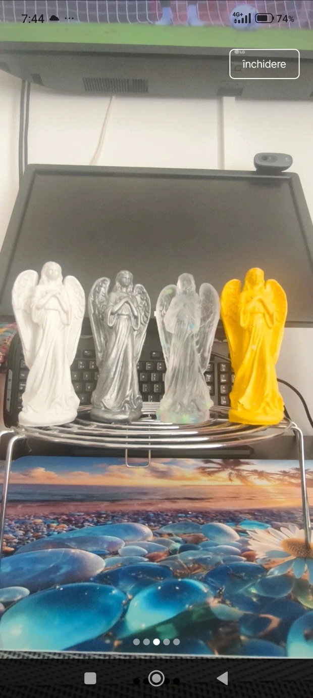 Îngeraș și Maica Domnului din ipsos  decorațiuni handmade