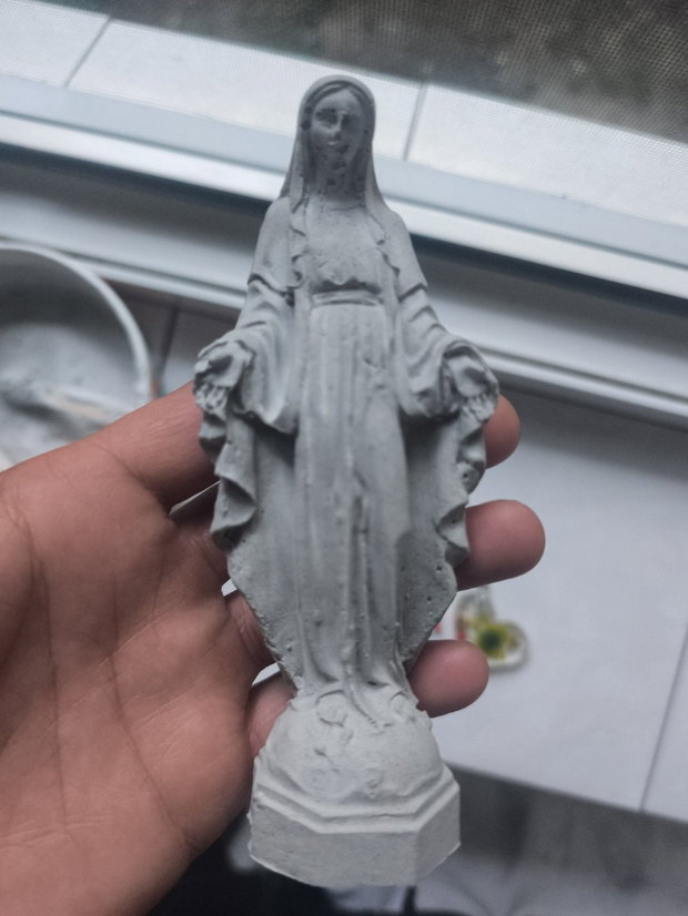 Îngeraș și Maica Domnului din ipsos  decorațiuni handmade