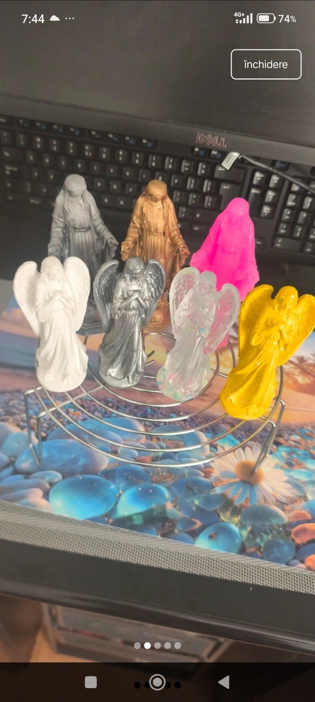 Îngeraș și Maica Domnului din ipsos  decorațiuni handmade