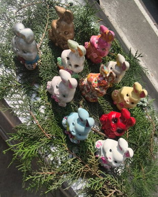 Iepuraș handmade decorativ  8 cm