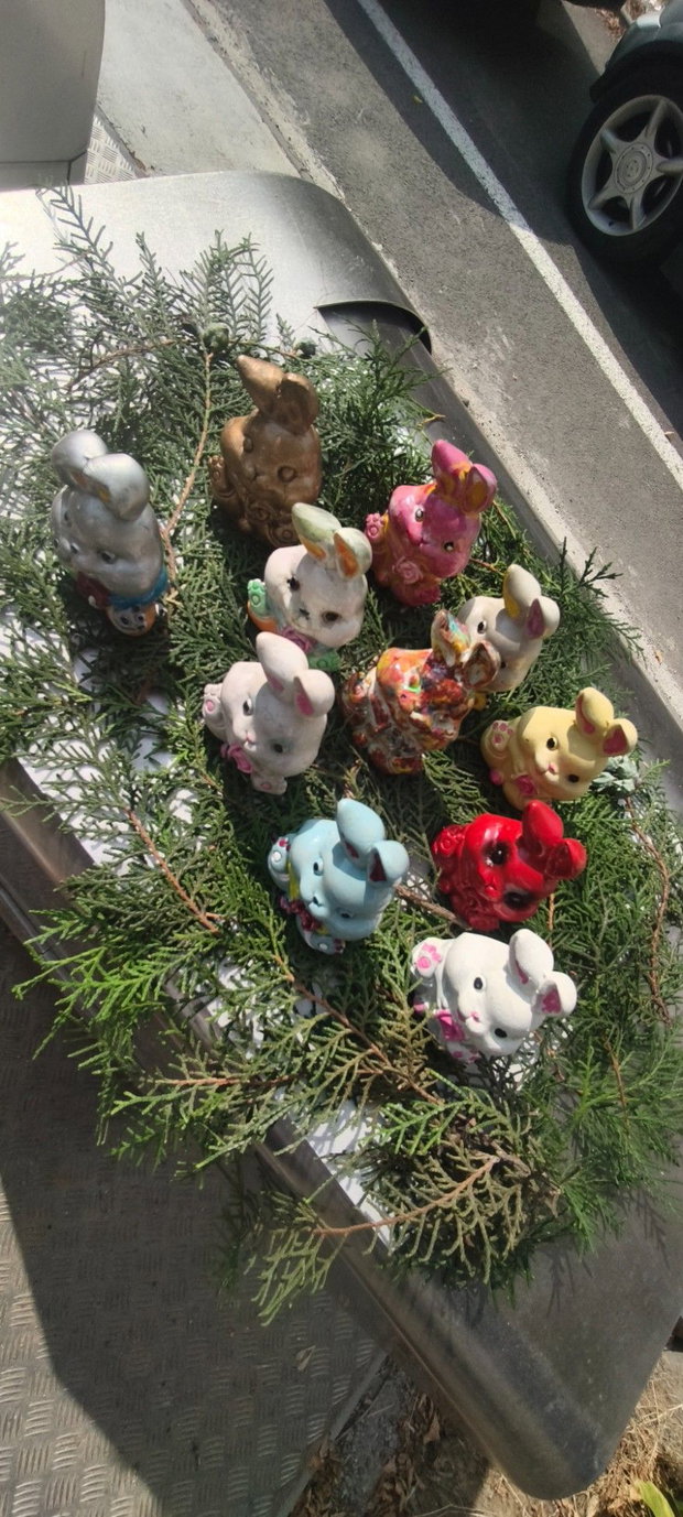 Iepuraș handmade decorativ  8 cm
