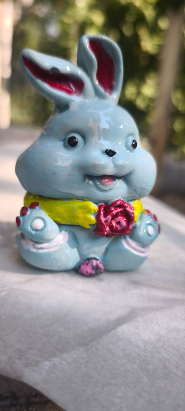 Iepuraș handmade decorativ  8 cm