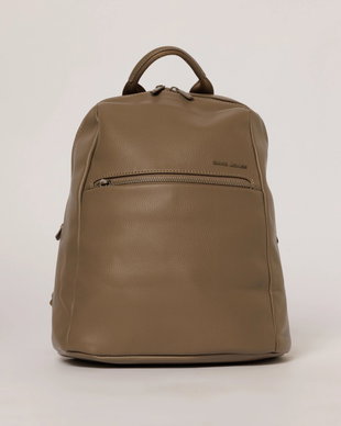Rucsac casual gri cu buzunar frontal si aspect rafinat
