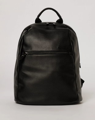 Rucsac casual negru cu buzunar frontal si aspect rafinat