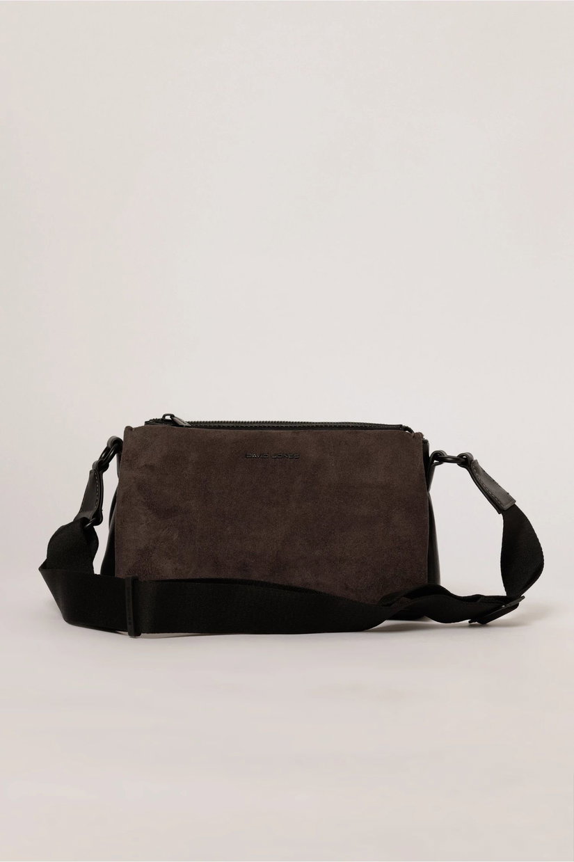 Geanta smart casual neagra cu finisaj neted si catifelat