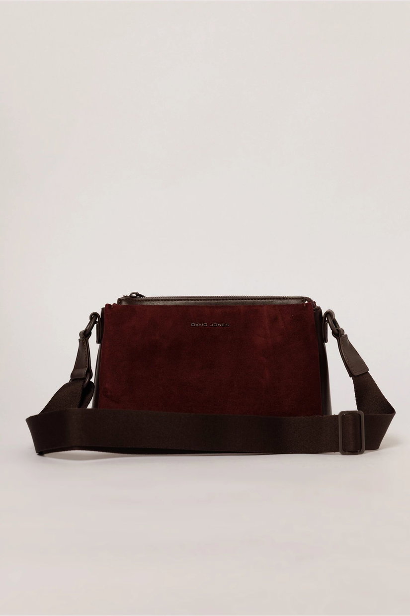 Geanta smart casual bordo cu finisaj neted si catifelat