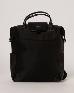 Geanta maxi neagra tip rucsac cu buzunare laterale