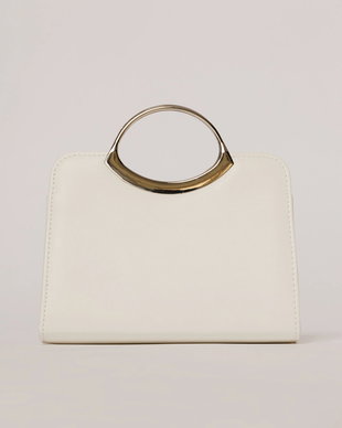 Clutch elegant alb din piele ecologica cu design modern