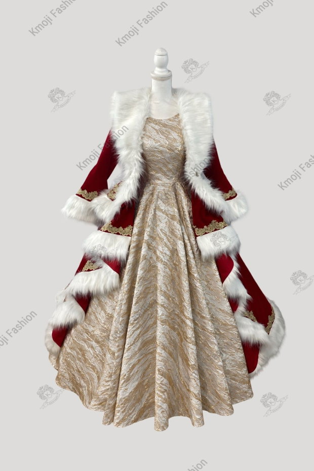 Costum Doamna Crăciun Model Luxury Adult
