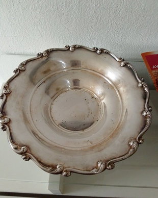 Vas de argint,800,lucrat manual,diametrul 20 cm,194 g