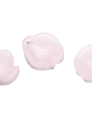 Pandantiv din acril, frosted, frunza, 15x15x4 mm, roz deschis