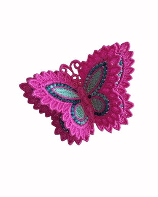 Brosa Fluture Dublu Fucsia