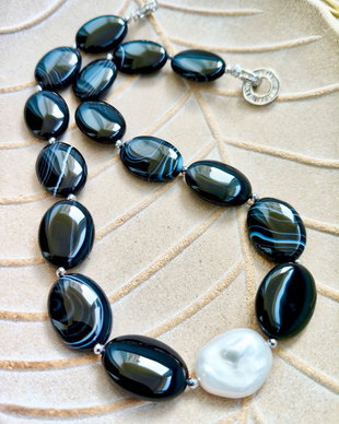 Colier agate onix dantela