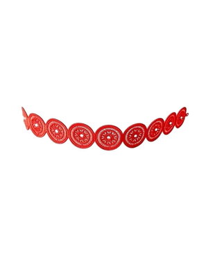 Colier Choker Rosu Brodat cu Cristale