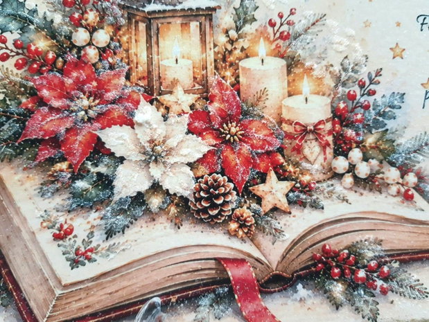 Plachetă decorativă din lemn masiv - cadou de Crăciun pentru învățătoare, educatoare