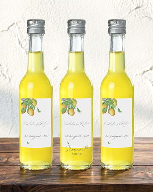 Mărturie nuntă sticluță cu limoncello