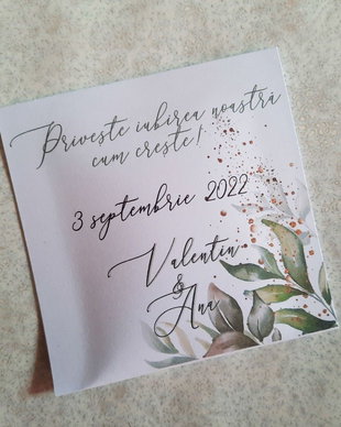 Mărturie plic cu semințe de flori