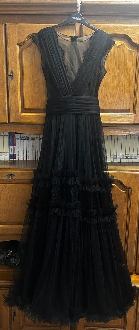 Rochie lungă de seară Ana Radu din tulle și dantelă Mărimea S (36)