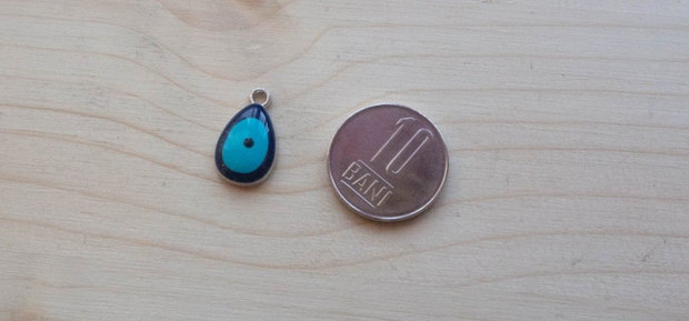 Charm metalic emailat Evil Eye