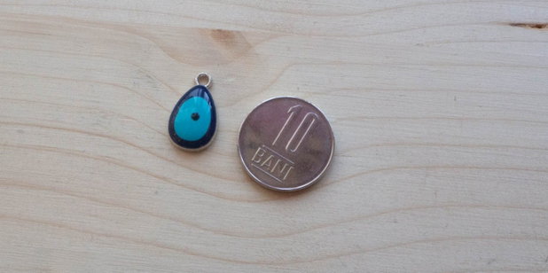 Charm metalic emailat Evil Eye
