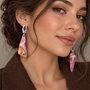 Folded Pink ,cercei din lut polimeric