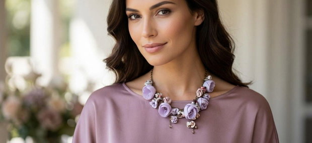 Colier floral mov