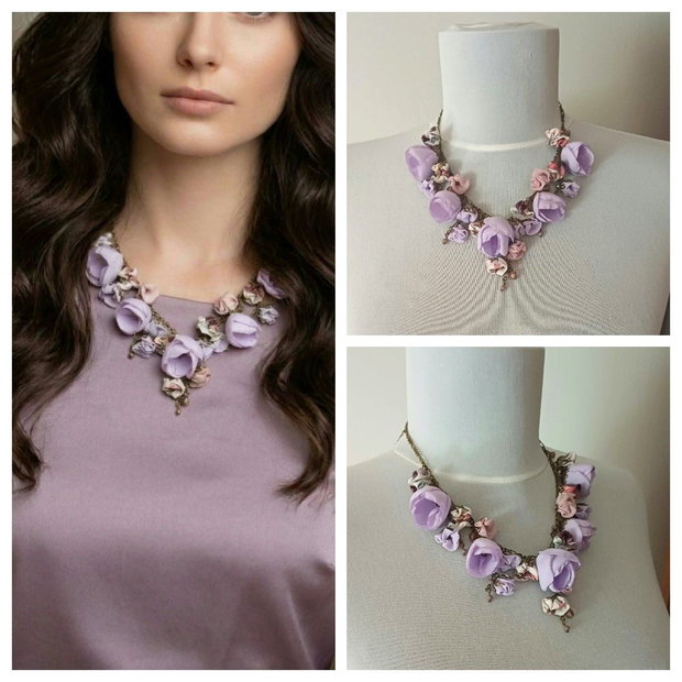 Colier floral mov