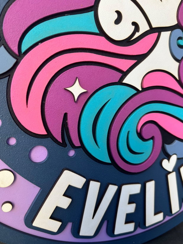 Decoratiune unicorn personalizata cu nume pentru camera copilului
