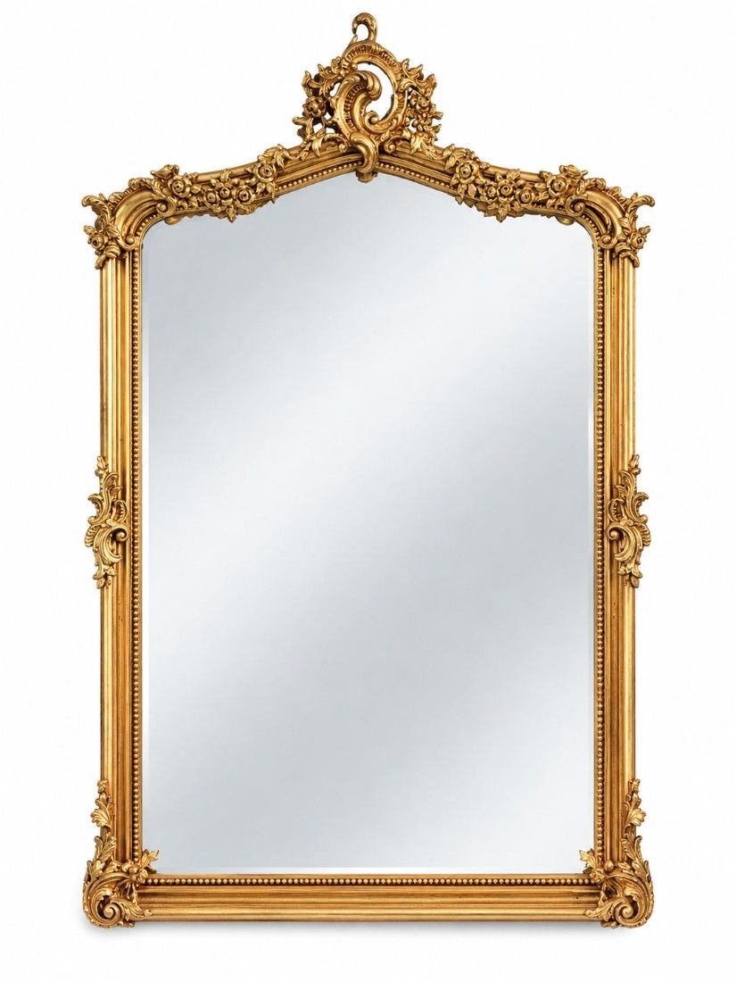 Oglinda baroc aurie aurie din cristal