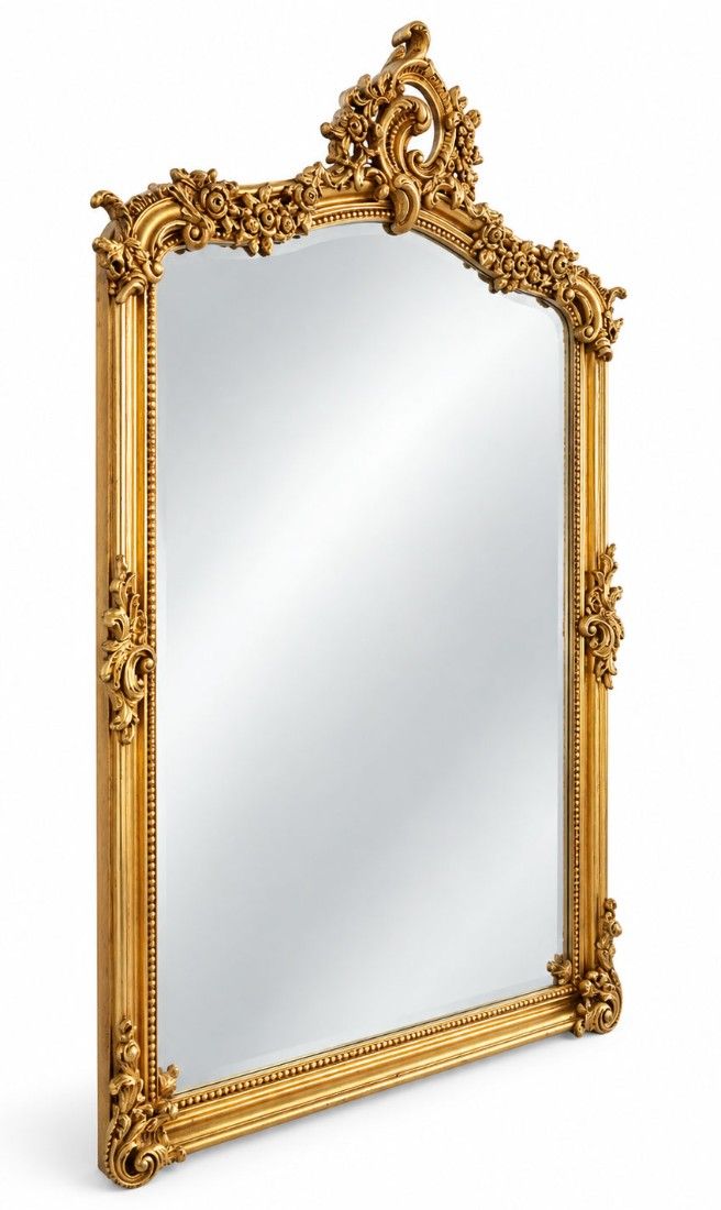 Oglinda baroc aurie aurie din cristal