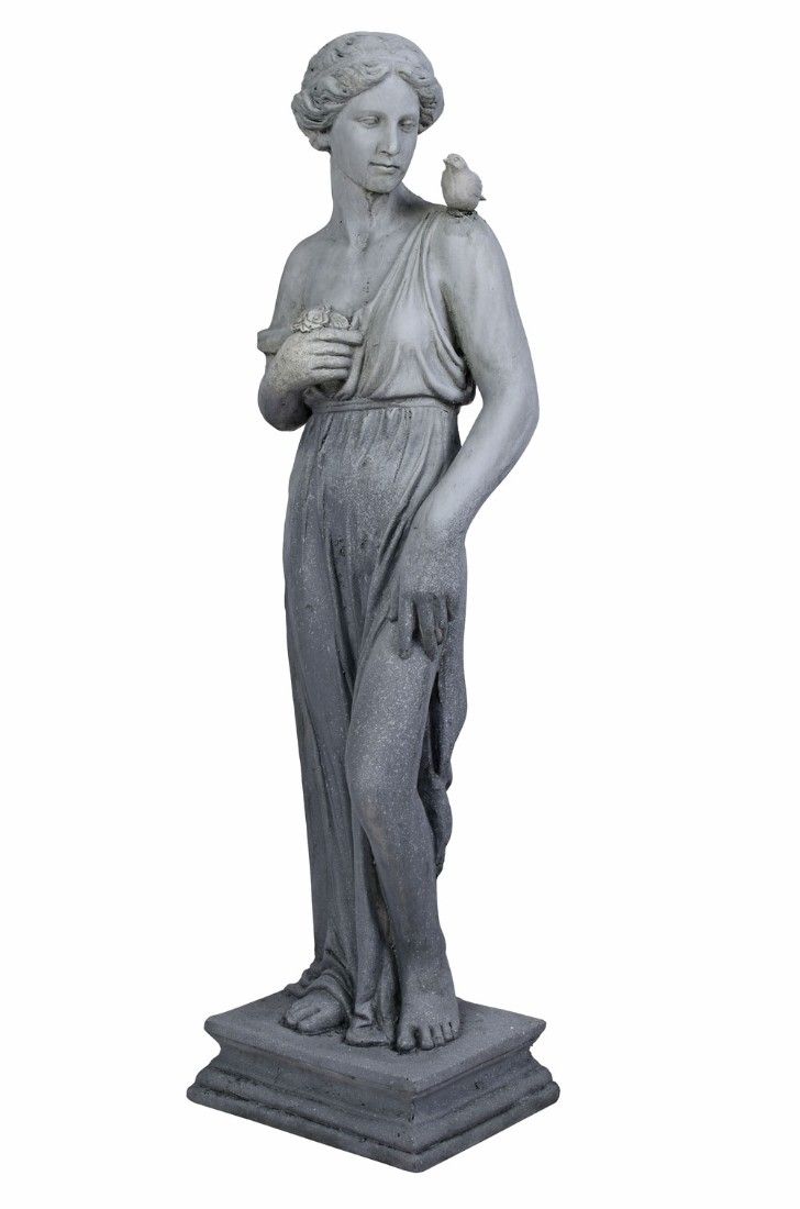 Statueta de gradina din rasini cu o femeie
