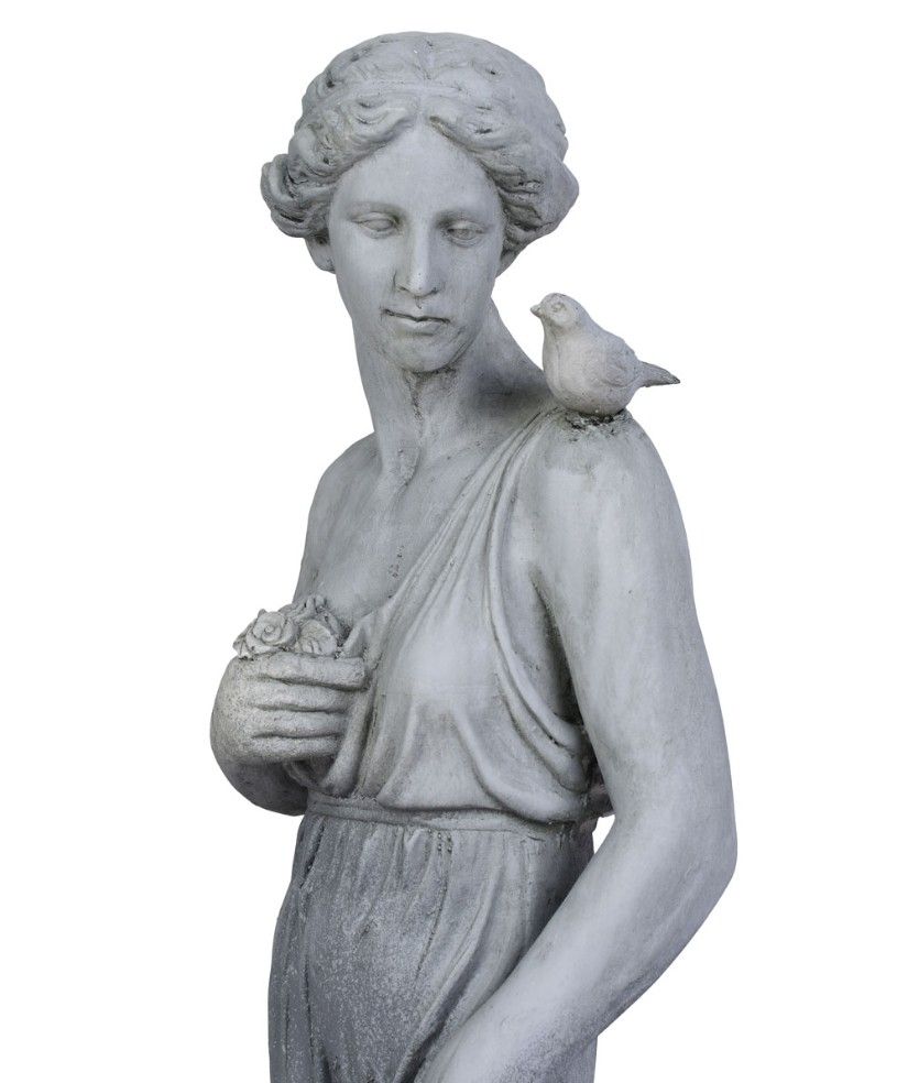 Statueta de gradina din rasini cu o femeie