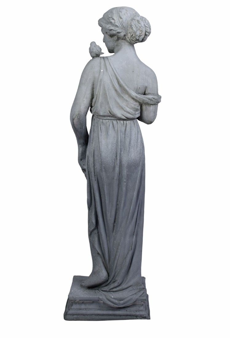 Statueta de gradina din rasini cu o femeie