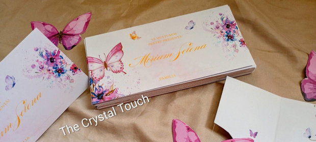 Set botez personalizat invitații și plicuri asortate