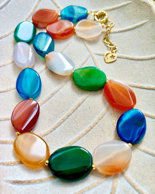 Colier agate colorate