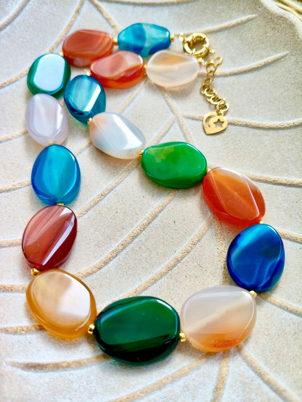 Colier agate colorate