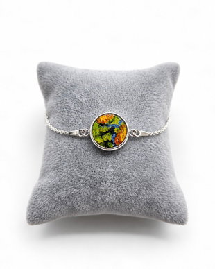 Bratara "Marigold" din argint si fragment de portelan