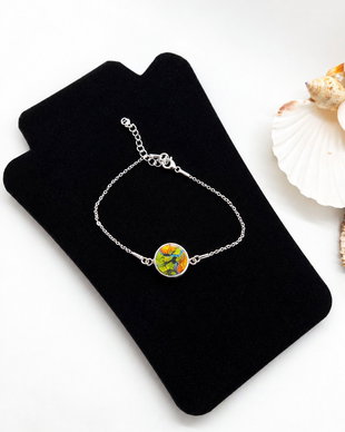 Bratara "Marigold" din argint si fragment de portelan