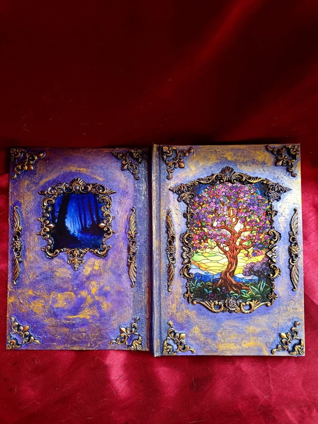 Jurnal handmade B5 Arborele Vieții, stil fantasy