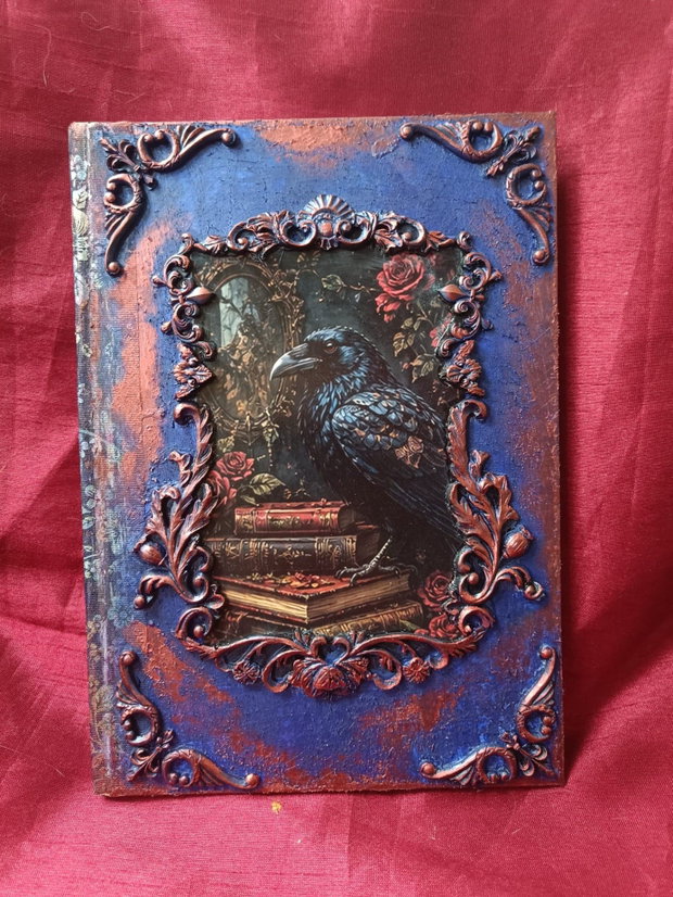 Jurnal handmade B5 cu corb, stil gotic victorian